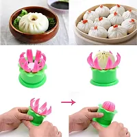 Perfect Pricee Plastic Momos Dumpling Maker Dough Press Mould Shapes (pink and green)-thumb2