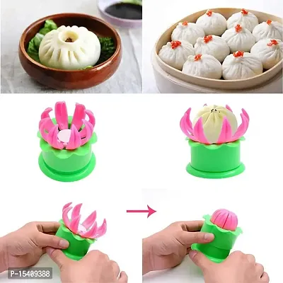Perfect Pricee Plastic Momos Dumpling Maker Dough Press Mould Shapes (pink and green)-thumb3
