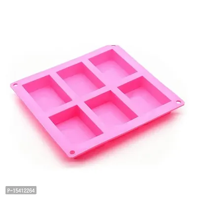 Grizzly 1 Pc Silicone 6 Cavity Rectangle Cake Mould Chocolate Soap Mould Baking Mould Soap Making Candle Craft (Rectangle Mould)-thumb4