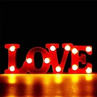 kunya 3D LED Table Love Marquee Indoor Night Light Lamp for Home Decoration, Birthday, Party Candle Light Dinner Decor, Bedroom, Children Room, Valentine Wedding Decor (Red Love Lamp)-thumb2