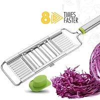 Kunya Stainless Steel 6 in 1 Multipurpose Slicer / Grater / Vegetable Cutter Full Set with 6 Blades- Silver-thumb2