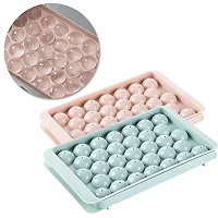 kunya Round Ice Cube Tray Ball Maker Mold for Freezer Mini Circle Making 33PCS Sphere Chilling Cocktail Whiskey Plastic Reusable Flexible Trays Molds Cocktails Keep Drinks-thumb2