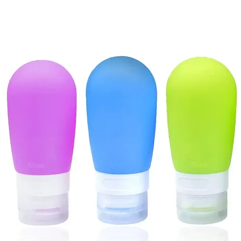 kunya Portable Soft Silicone Travel Bottles Set Travel Size Shampoo Container Bottles - Set of 2 (Big-60ml)
