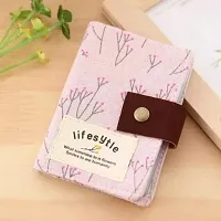 kunya Women's Mini Short Card Holder Fashion Ladies Foldable Small Coin Pocket Pastoral Floral Canvas Bag Wallet Clutch Purse-thumb4