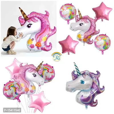 Perfect Pricee 5pcs/lot Unicorn Balloons Star Foil Balloon Unicorn Theme Party DIY Decoration Baby Boy Girl Birthday Balloon Helium Toys Balls-thumb0