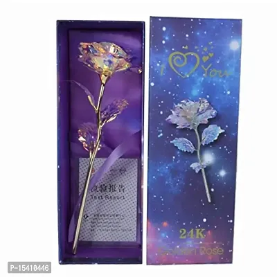 Perfect Pricee Artificial LED Rose Flower and Beautiful Gift Box  Carry Bag Pack of 1 (Multicolour)-thumb3