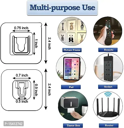 Max Home Double-Sided Adhesive Wall Hooks 6.6lb/3kg(Max) Heavy Duty Self-Adhesive Hooks, Multi-Purpose Transparent Adhesive Hooks for Bathroom and Kitchen, Waterproof and Oil-Proof (Set of 10 Pairs)-thumb2