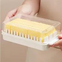 kunya Butter Dish with Cutter and lid for Refrigerator, BPA Free Plastic Butter Box with Cutting Guide, Cheese  Butter Keeper Container Case for Kitchen-thumb1