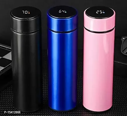 Kunya Smart LED Active Temperature Display Indicator Insulated Stainless Steel Hot  Cold Flask Bottle (Black, 500ml) (Multicolor)-thumb0