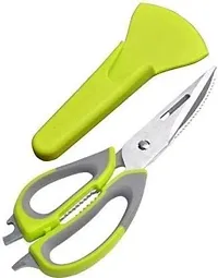 Perfect Pricee 10 in 1 Multipurpose Stainless Steel Mighty Shears Scissor for Cooking, Seafood, Cutter, Peeler, Opener, Slicer and Magnetic Cover-thumb1