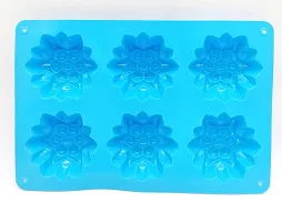 Folca? 1 Pc 6 Cavity Silicone Mould for Handmade Soap, Cake, Jelly, Pudding, Chocolate, Dessert etc (Flower Mould Design 4)-thumb3