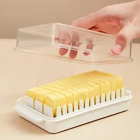 kunya Butter Dish with Cutter and lid for Refrigerator, BPA Free Plastic Butter Box with Cutting Guide, Cheese  Butter Keeper Container Case for Kitchen-thumb3