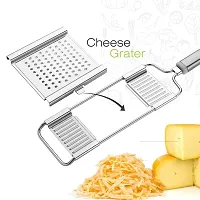 Kunya Stainless Steel 6 in 1 Multipurpose Slicer / Grater / Vegetable Cutter Full Set with 6 Blades- Silver-thumb1