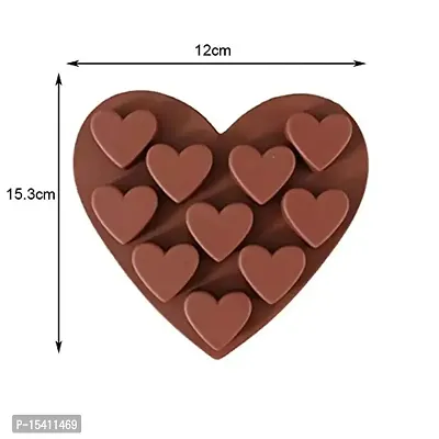 Perfect Pricee Chocolate Mould, Ice Mould, Candle Mould, Small Cake Brownie Mould, Christmas Muffins Silicone Tray (Heart)-thumb2