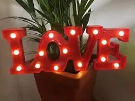 kunya 3D LED Table Love Marquee Indoor Night Light Lamp for Home Decoration, Birthday, Party Candle Light Dinner Decor, Bedroom, Children Room, Valentine Wedding Decor (Red Love Lamp)-thumb1