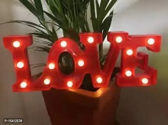 kunya 3D LED Table Love Marquee Indoor Night Light Lamp for Home Decoration, Birthday, Party Candle Light Dinner Decor, Bedroom, Children Room, Valentine Wedding Decor (Red Love Lamp)-thumb2