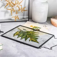 Kunya Home Decor Glass  Metal Hanging Picture Frame in Black for Wall Decoration, with 2 Sides Decorative Hanging Black Photo Frame-thumb3