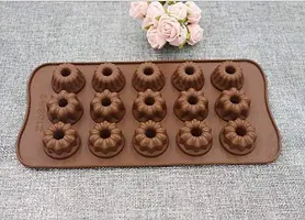 Perfect Pricee Chocolate Mould, Ice Mould, Candle Mould, Small Cake Brownie Mould, Christmas Muffins Silicone Tray (Sunflower)-thumb1