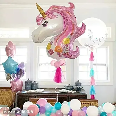 Perfect Pricee 5pcs/lot Unicorn Balloons Star Foil Balloon Unicorn Theme Party DIY Decoration Baby Boy Girl Birthday Balloon Helium Toys Balls-thumb2