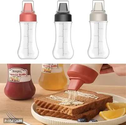 Kunya Squeeze Bottle Condiment Bottles Hot Sauce Dispenser Refillable Five Hole Container with Lid Squirt Bottle Sauce Dispenser 280ml 1pc (Random Color)