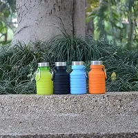 kunya Silicone Sipper Bottle With Hook for Kids - Collapsible and Expandable Sipper Water Bottle for Home, Office, Gym, Trekking, Silicone Travel bottle ? 500 ML(pack of 1) Multicolor-thumb4