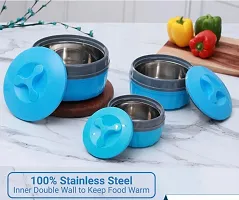 CREW4 Hot Chef (530 ML, 1000 ML, 1900 ML) BLUE Pack of 3 Thermoware Casserole Set-thumb4