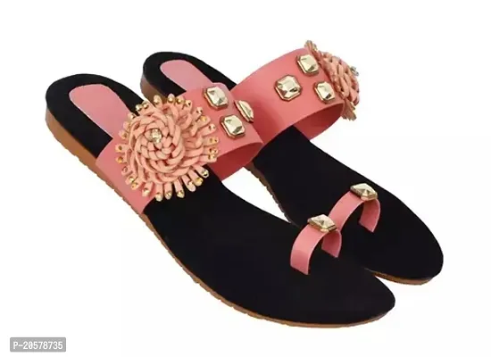 Elegant Pink PU Fashion Flats For Women-thumb0