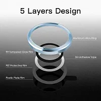 Camera Glass Lens Protector Ring for iPhone 14  iPhone 14 Plus Case Friendly with Easy Installation, Pack of 3 (Sierra Blue)-thumb2