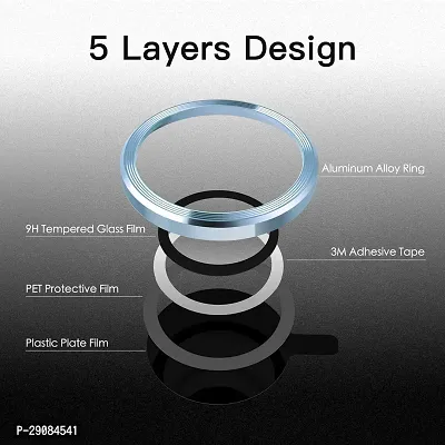 Camera Glass Lens Protector Ring for iPhone 14  iPhone 14 Plus Case Friendly with Easy Installation, Pack of 3 (Sierra Blue)-thumb3