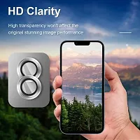 Camera Glass Lens Protector Ring for iPhone 14  iPhone 14 Plus Case Friendly with Easy Installation, Pack of 3 (Silver)-thumb2