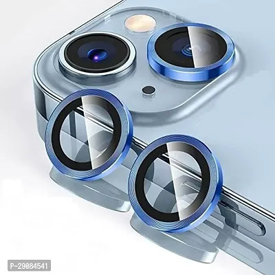 Camera Glass Lens Protector Ring for iPhone 14  iPhone 14 Plus Case Friendly with Easy Installation, Pack of 3 (Sierra Blue)-thumb0