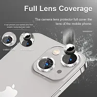 Camera Glass Lens Protector Ring for iPhone 15  iPhone 15 Plus Case Friendly with Easy Installation, Pack of 3 (Silver)-thumb3