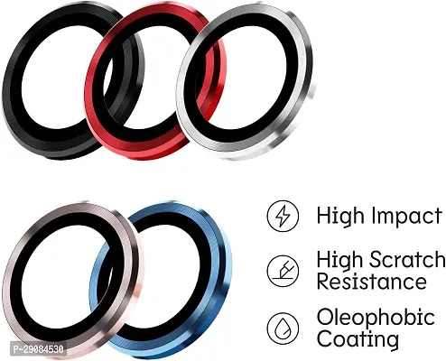 Camera Glass Lens Protector Ring for iPhone 13  iPhone 13 Mini Case Friendly with Easy Installation, Pack of 3 ( Red )-thumb4