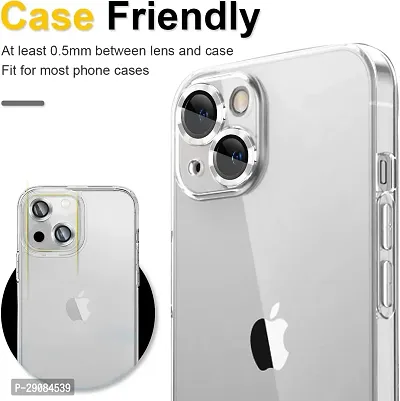 Camera Glass Lens Protector Ring for iPhone 14  iPhone 14 Plus Case Friendly with Easy Installation, Pack of 3 (Silver)-thumb4