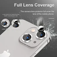 Camera Glass Lens Protector Ring for iPhone 14  iPhone 14 Plus Case Friendly with Easy Installation, Pack of 3 (Silver)-thumb1