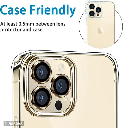 Camera Glass Lens Protector Ring for iPhone 14 Pro  iPhone 14 Pro Max Case Friendly with Easy Installation, Pack of 3 (Gold)-thumb5