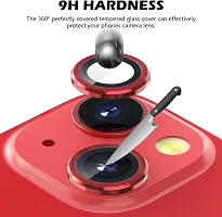 Camera Glass Lens Protector Ring for iPhone 13  iPhone 13 Mini Case Friendly with Easy Installation, Pack of 3 ( Red )-thumb1