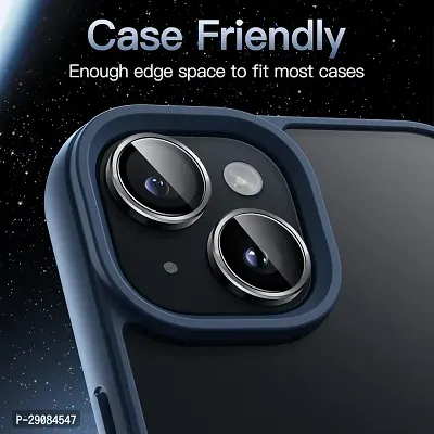 Camera Glass Lens Protector Ring for iPhone 15  iPhone 15 Plus Case Friendly with Easy Installation, Pack of 3 (Black)-thumb5