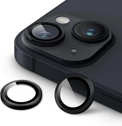 CELZO Camera Lens Ring Protector Glass for Apple iPhone 13 Mini (5.4) - (Black)