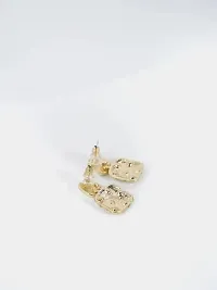 Gold Plated Stone Decor Finish White Stone Decor Korean Earrings Cubic Zirconia Cubic Zirconia Alloy Stud Earring-thumb2