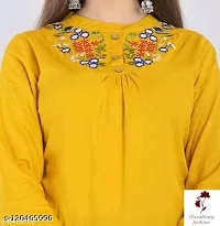 India Fashion Womens Rayon Western Top- Dark Yellow-thumb4