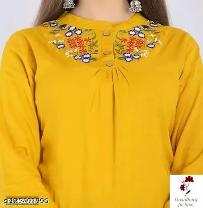 India Fashion Womens Rayon Western Top- Dark Yellow-thumb5