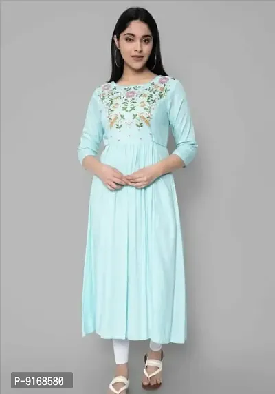 Classic Rayon Embroidered Kurti for Womens