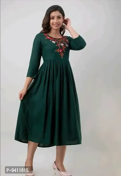 Classic Rayon Embroidered Kurti for Womens-thumb2