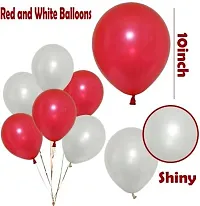 Solid Golden Happy Birthday Foil Letter Balloons With 30 Red and White Large Balloons Balloon (Red, White, Gold, Pack Of 43)-thumb1