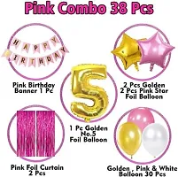 5Th Birthday Decorations Kit For Baby Girl - 38 Pieces-thumb1