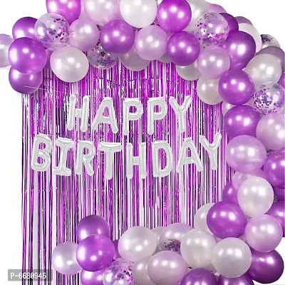 Happy Birthday Decoration Set Of 82 Pieces Combo With Happy Birthday Foil