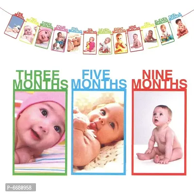 1st Birthday 12 Cards Monthly Photo Banner For Baby Girls Or Baby Boys First Birthday-thumb2
