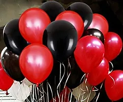 Party Balloons Metallic HD For Birthday / Anniversary / Baby Shower_ Pack Of 50 (Red and Black)-thumb1