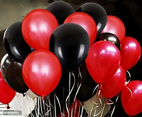 Party Balloons Metallic HD For Birthday / Anniversary / Baby Shower_ Pack Of 50 (Red and Black)-thumb2